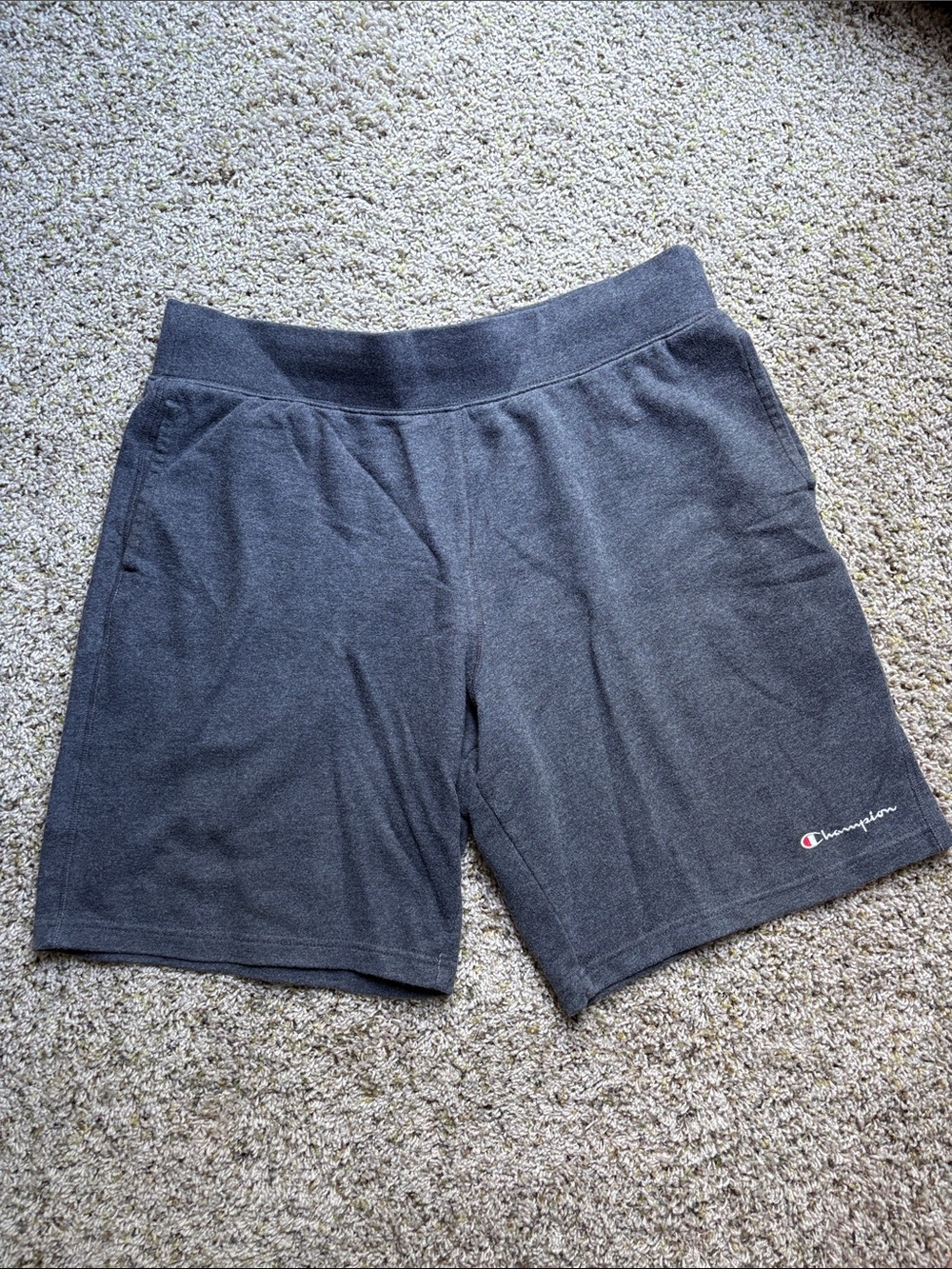 Champion Shorts Mens Adult XL Gray Charcoal Outdoor Casual Sweat Logo Athletic